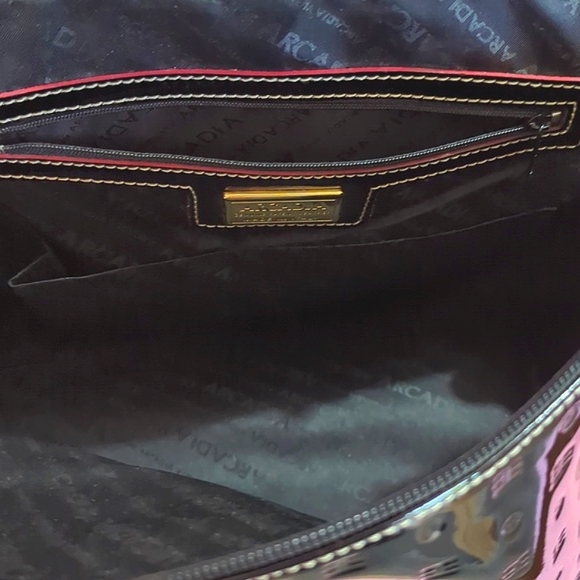 Black Patent Leather Handbag, Arcadia - Made in Italy. - Picture 5 of 16